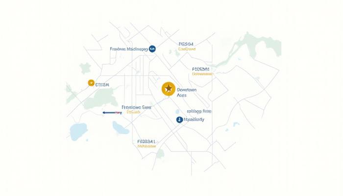 Stylized map of Columbia, SC highlighting investment hotspots